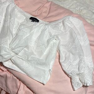 Lucy Paris White Eyelet Blouse
